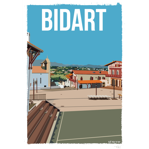 AF108 - LOT DE 5 AFFICHES BIDART PLACE